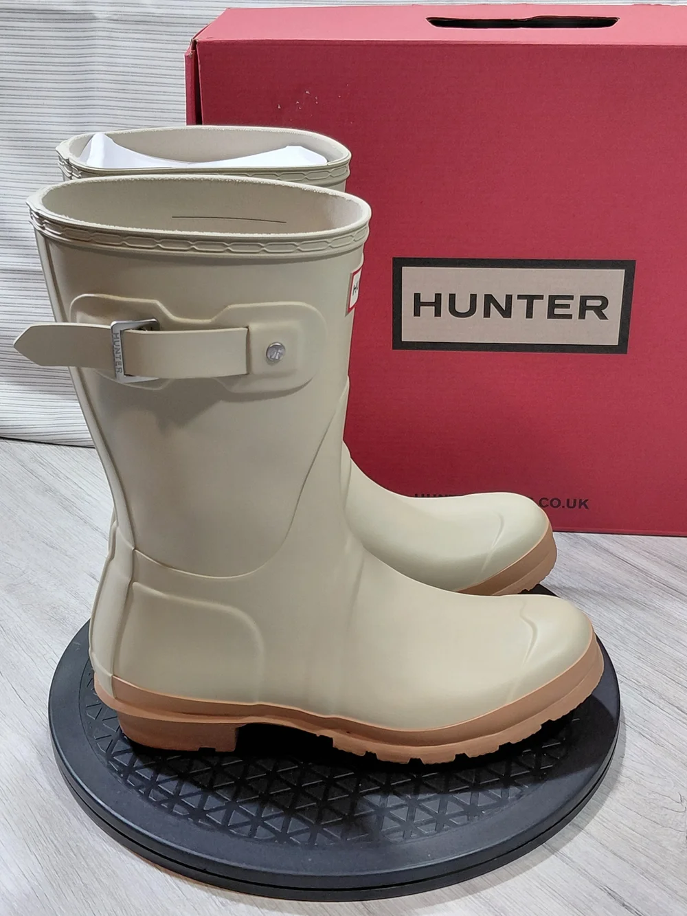 NEW Hunter Women Original Short 100% Waterproof Rubber Rain Boots Biscuit Tan W7